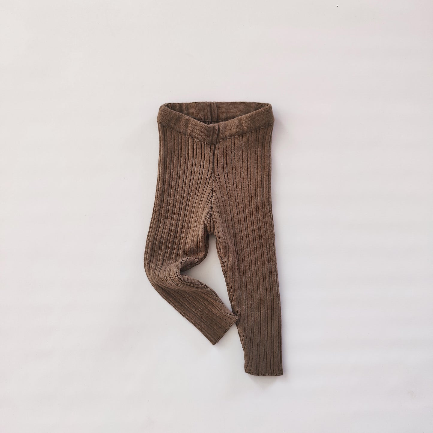 Irregular rib knit Leggings | Coffee